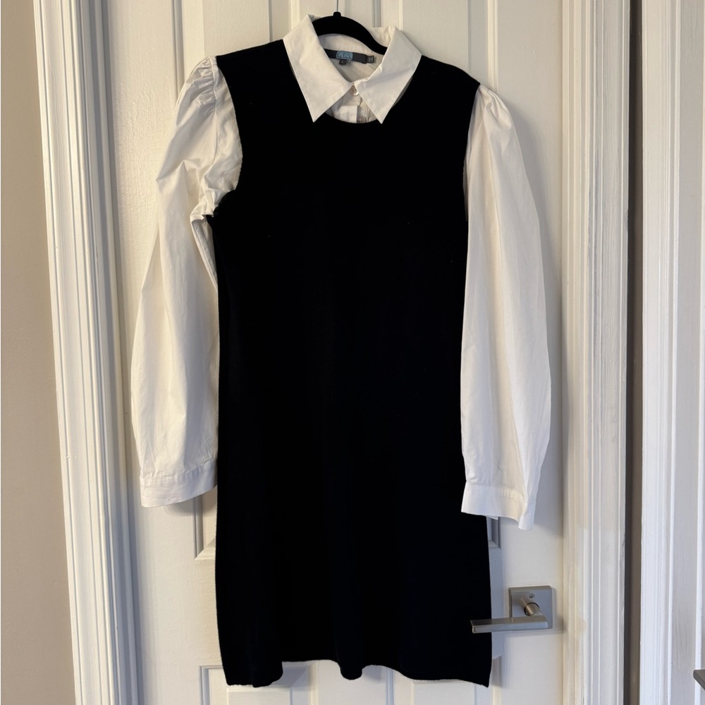 Anthropologie’s Eva Franco- Black Knit with attached white shirt